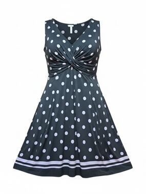 SOMA | Black Lavender V-Neck Polka Dot Twist Front Sleep Dress Nightgown‎ | 2XL